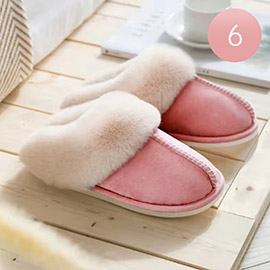 6Pairs - Fur Basic Fuzzy Slippers