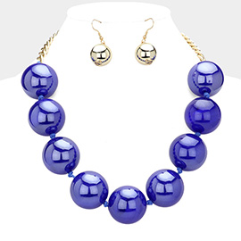 Oversized Glass Ball Statement Necklace