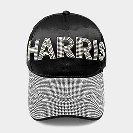 HARRIS Bling Studded Satin Baseball Cap