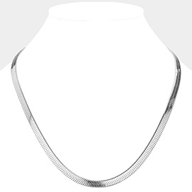 20 Inch, 7mm Stainless Steel Herringbone Chain Necklace