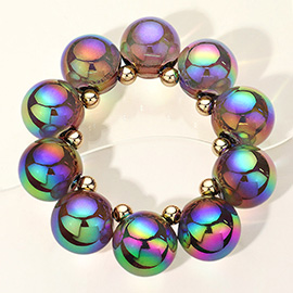 Chunky Iridescent Ball Beaded Bracelet