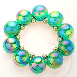 Chunky Iridescent Ball Beaded Bracelet