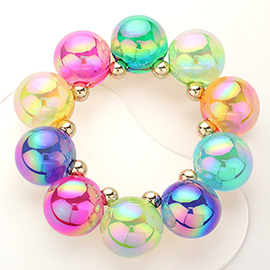 Chunky Iridescent Ball Beaded Bracelet