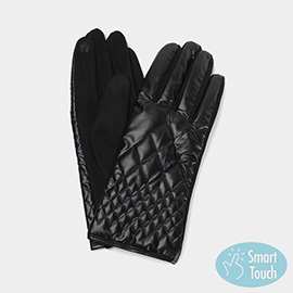 Quilted Metallic Smart Touch Gloves