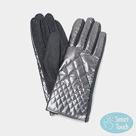 Quilted Metallic Smart Touch Gloves