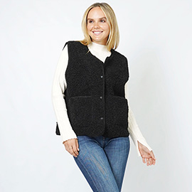 Teddy Fur Vest with Pocket