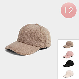 12PCS - Solid Teddy Cap Hats