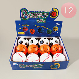 12PCS - Sports Theme Super Bouncing Ball Toys