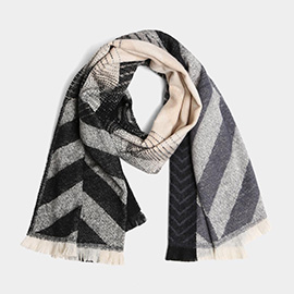 Chevron Stripe Oblong Scarf