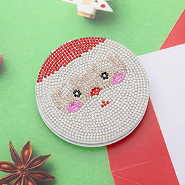 Bling Studded Christmas Santa Compact Mirror