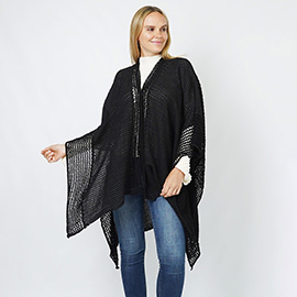 Textured Knit Cape/Ruana