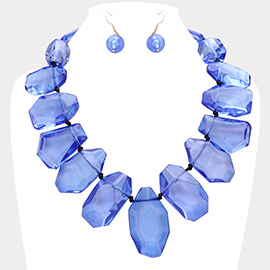 Multi Shaped Acrylic Rock Beaded Statement Necklace