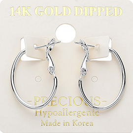 14K Gold Dipped Hypoallergenic Oval Hoop Earrings