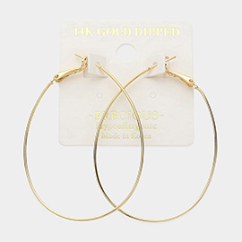 14K Gold Dipped Hypoallergenic Oval Hoop Earrings