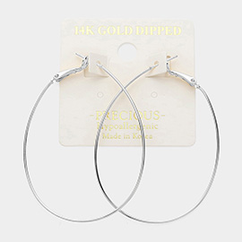 14K Gold Dipped Hypoallergenic Oval Hoop Earrings