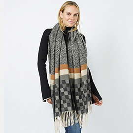 Check Oblong Scarf/Shawl