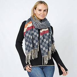 Check Oblong Scarf/Shawl