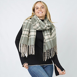 Plaid Oblong Scarf/Shawl