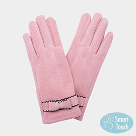 Bow Pointed Faux Suede Smart Touch Gloves