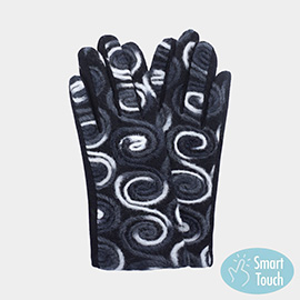 Swirl Yarn Embroidered Smart Touch Gloves