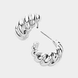 Silver Dipped Twisted Hoop Earrings