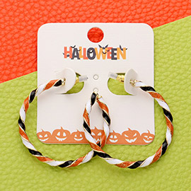 Enamel Halloween Twisted Hoop Earrings