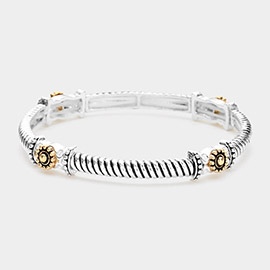 Textured Metal Rope Stretch Bracelet