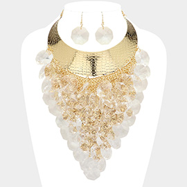 Oversized Lucite Chandelier Statement Necklace