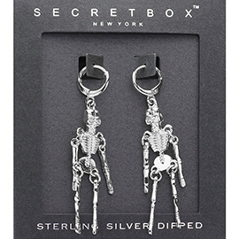 SECRET BOX_Sterling Silver Dipped Skeleton Dangle Earrings