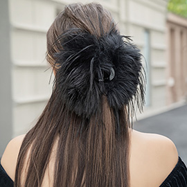 Faux Feather Hair Claw Clip