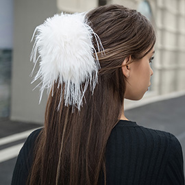 Faux Feather Hair Claw Clip