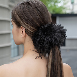 Faux Feather Scrunchie Hairband