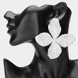 Oversized Bling Studded Flower Earrings