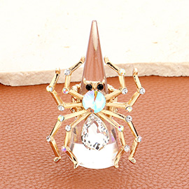 Stone Pointed Spider Stretch Ring