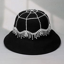 Rhinestone Paved Decorated Bucket Hat