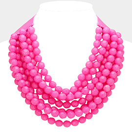 Faceted Beaded Multi Layered Magnetic Collar Necklace