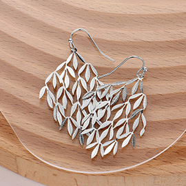 Metal Cutout Leaves Dangle Earrings