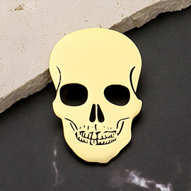 Stainless Steel Cutout Skull Pin Brooch