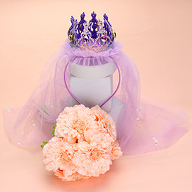 Birthday Crown Veil Headband