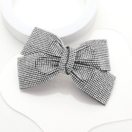 Sparkly Rhinestone Bow Hair Barrette 