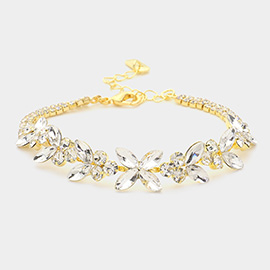 Marquise Stone Cluster Embellished Evening Bracelet