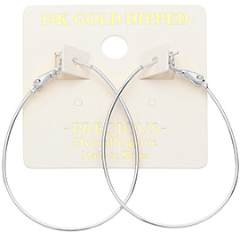 14K Gold Dipped Hypoallergenic Metal Wire Teardrop Hoop Earrings