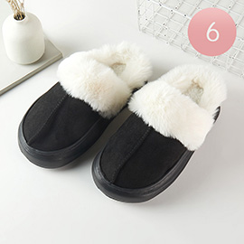 6Pairs - Classic Suede Home Indoor Floor Slippers