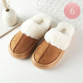 6Pairs - Classic Suede Home Indoor Floor Slippers