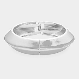 Flat Sided Metal Hinged Bangle Bracelet