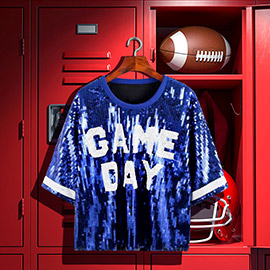 GAME DAY Sequin Crop Top