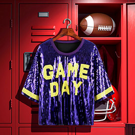 GAME DAY Sequin Crop Top