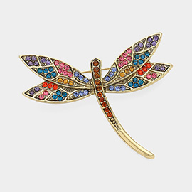 Stone Paved Dragonfly Pin Brooch