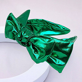 Christmas Metallic Knot Bow Headband