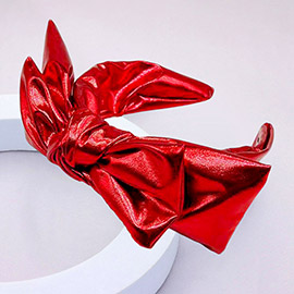 Christmas Metallic Knot Bow Headband